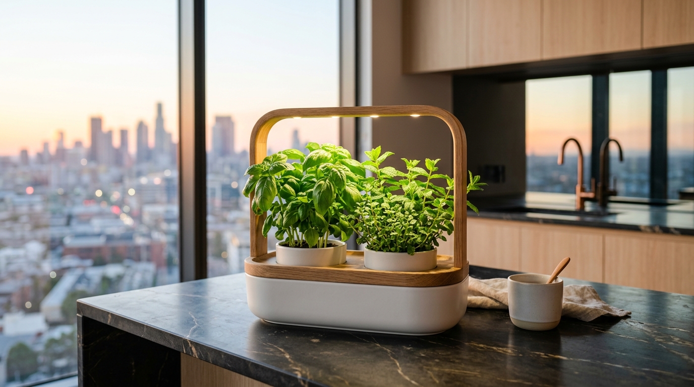 Minimalist ceramic indoor garden